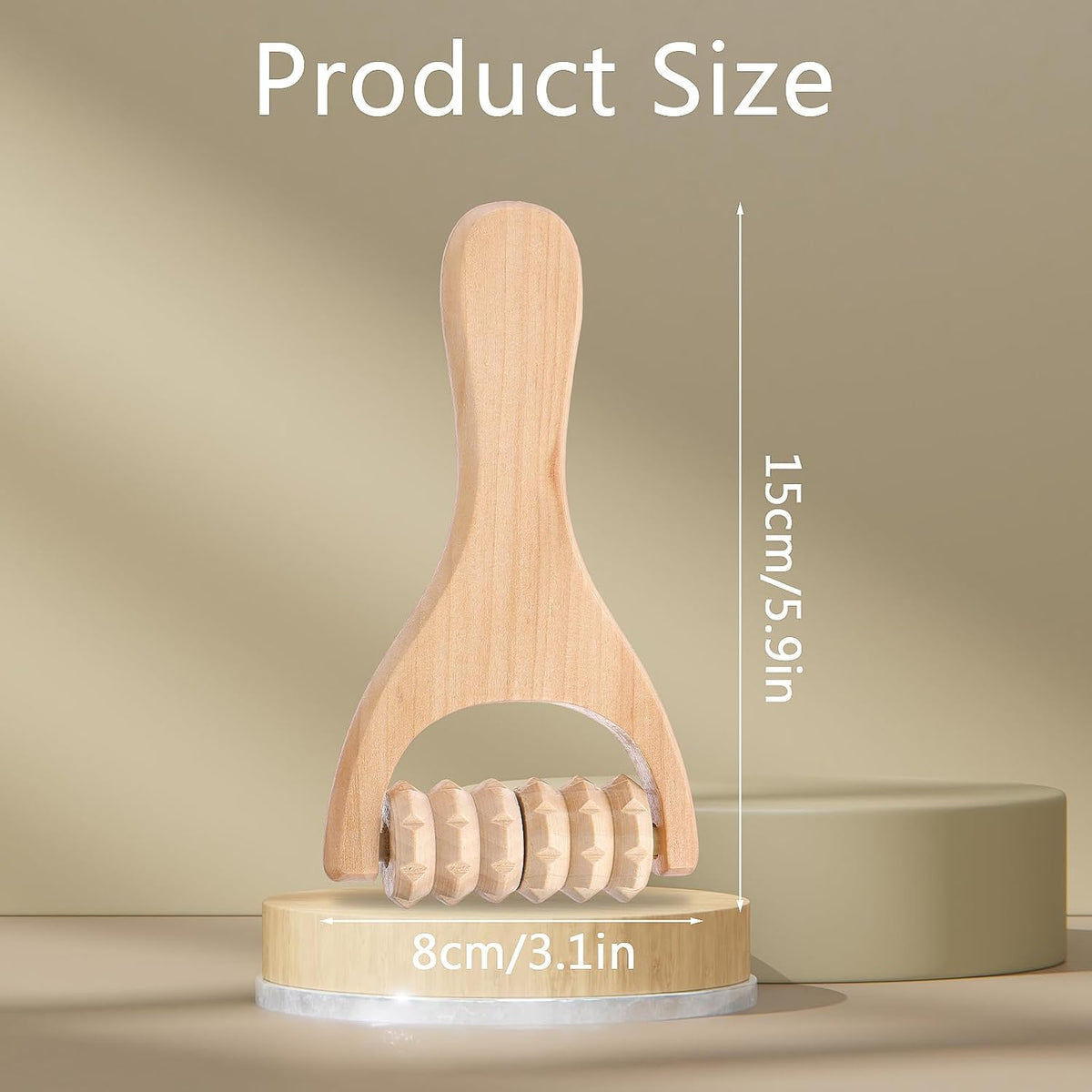 3Pcs Wooden Hand Massage Roller, Muscle Roller Stick, Manual Wood Therapy Massage Tools Massager Roller, for Relaxes Thigh, Leg, Hands Full Body Muscle Men Women