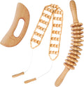 3Pcs Wood Therapy Massage Tools Lymphatic Drainage Massager Wooden Massager Body Sculpting Tools for Maderoterapia,Anti-Cellulite,Pain Relief(3-In-1 Massager)