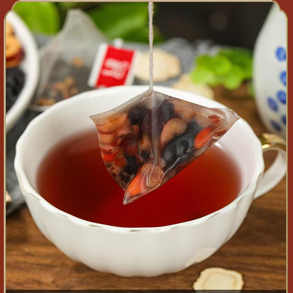 Ginseng Five Treasure Tea, Kidney Tea Formula Ginseng Six Treasure, Natural Kidney Detox Tea for Men&Women, Traditional Chinese Herbal, 6 Precious Ingredients Formula (1 Bag 25 Pcs)