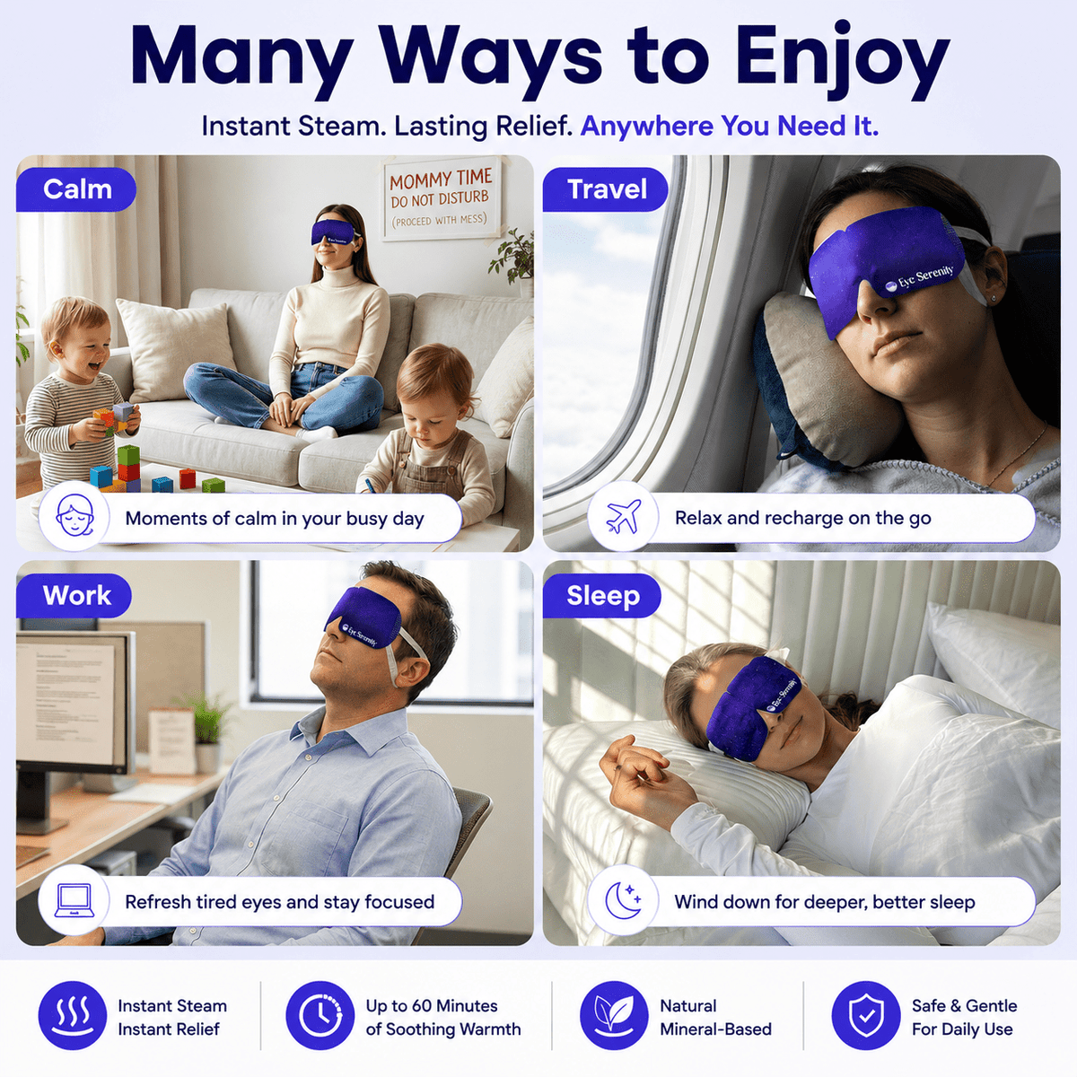 Self-Heating Steam Eye Mask, Single-Use