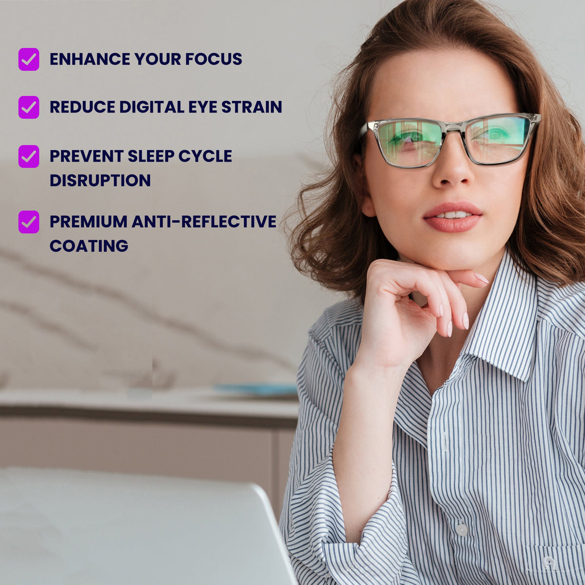 Blue Light Blocking Glasses for Screens & LED Lights