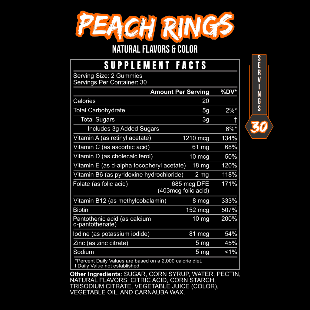 Multivitamin Gummies, Peach — MULTI GUMMY