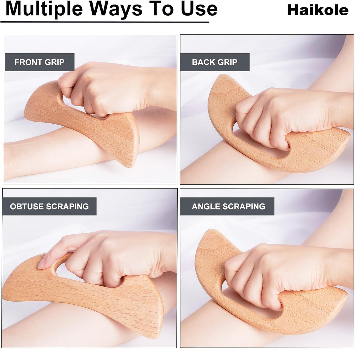 Enttgo Body Gua Sha Tool Wooden Lymphatic Drainage Tool,Guasha Massage Tools for anti Cellulite and Relieve Muscle Fatigue,Wood Therapy Massage Tools for Neck Back Face Leg Facial (A-Wood1)