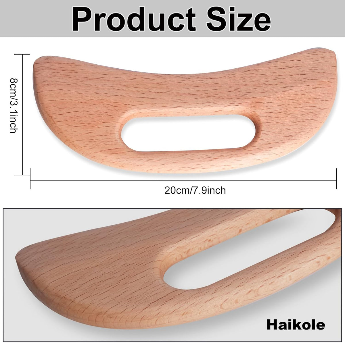Enttgo Body Gua Sha Tool Wooden Lymphatic Drainage Tool,Guasha Massage Tools for anti Cellulite and Relieve Muscle Fatigue,Wood Therapy Massage Tools for Neck Back Face Leg Facial (A-Wood1)