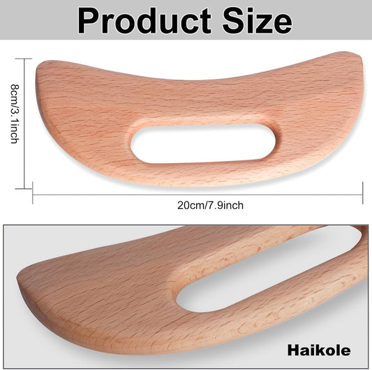 Enttgo Body Gua Sha Tool Wooden Lymphatic Drainage Tool,Guasha Massage Tools for anti Cellulite and Relieve Muscle Fatigue,Wood Therapy Massage Tools for Neck Back Face Leg Facial (A-Wood1)