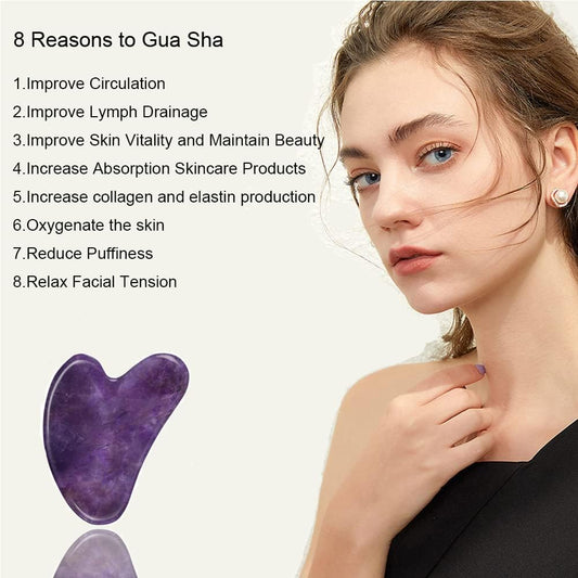 Gua Sha, Gua Sha Facial Tools, Guasha Tool for Face Tighten Skin, Gua Sha Massage Beauty Tool for Body Eyes Neck Massager with Travel Box