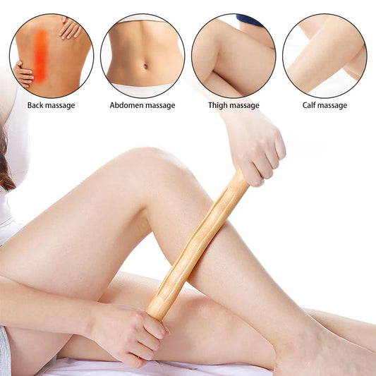 1Pc Guasha Wood Massage Stick Tools Wooden Therapy Scraping Lymphatic Drainage Massager, Double Row 20 Beads Point Treatment Gua Sha Tools, Stomach Cellulite Massager, Myofascial Release Tool (Copy)