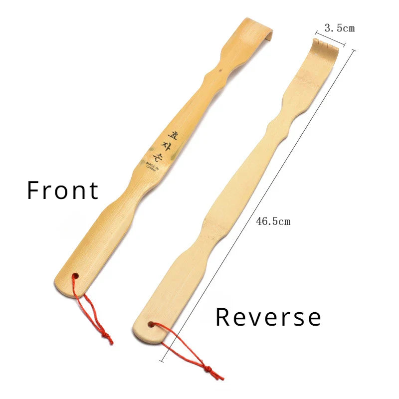 Bamboo Wooden Back Scratcher Knobby Massage Roller Handle for Itching Stress Relief
