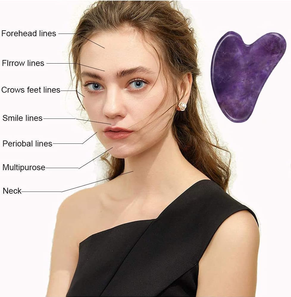 Gua Sha, Gua Sha Facial Tools, Guasha Tool for Face Tighten Skin, Gua Sha Massage Beauty Tool for Body Eyes Neck Massager with Travel Box